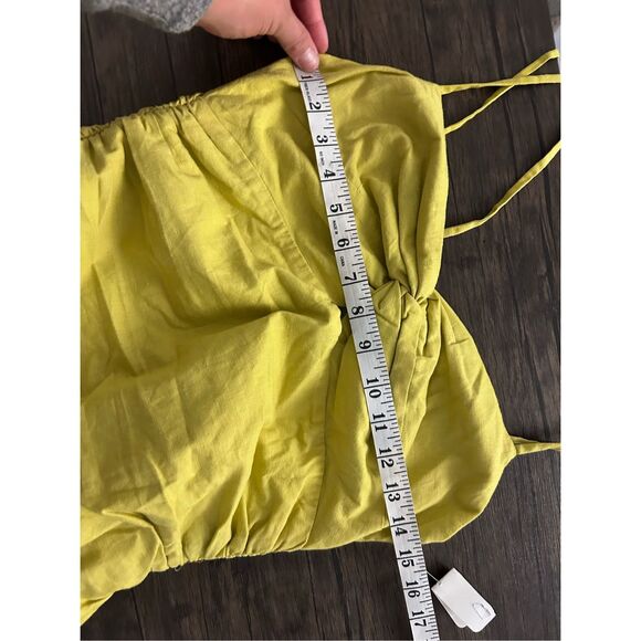 Lovers + Friends Revolve Chartreusse Mini Dress Size 4 Cocktail Summer Linen - Picture 8 of 9